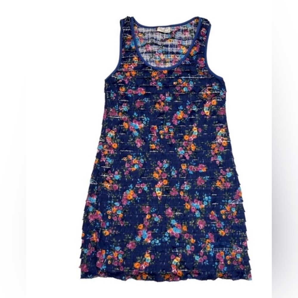 Free People floral ruffled tank mini dress